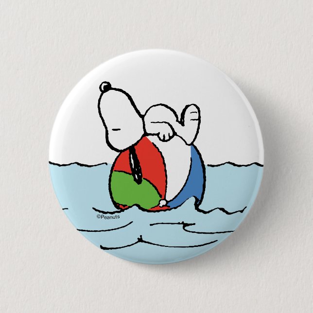 Peanuts | Snoopy Beach Ball Beach Button (Front)