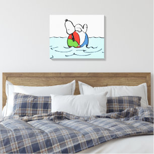 Peanuts Snoopy Beach Ball Beach Canvas Print