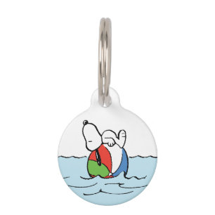 Peanuts Snoopy Beach Ball Beach Pet ID Tag