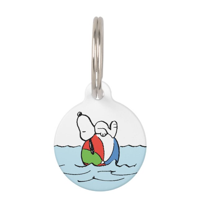Peanuts | Snoopy Beach Ball Beach Pet ID Tag (Front)