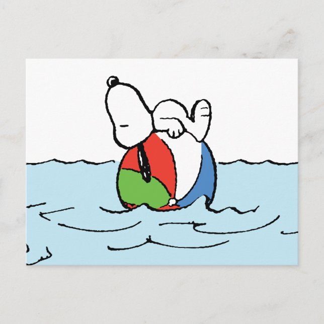 Peanuts | Snoopy Beach Ball Beach Postcard (Front)