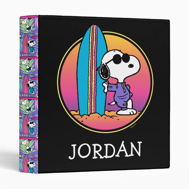 Peanuts | Snoopy Beach Beagle | Add Your Name 3 Ring Binder (Front/Spine)