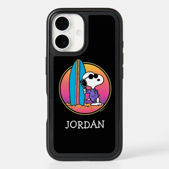 Peanuts | Snoopy Beach Beagle | Add Your Name Otterbox iPhone Case (Back)