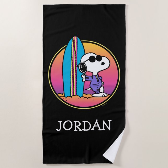Peanuts | Snoopy Beach Beagle | Add Your Name Towel (Front)