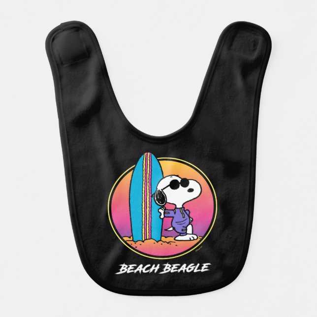 Peanuts | Snoopy Beach Beagle Baby Bib (Front)