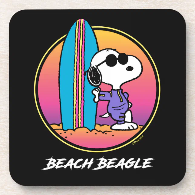 Peanuts | Snoopy Beach Beagle Beverage Coaster | Zazzle