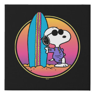 Peanuts Snoopy Beach Beagle Faux Canvas Print