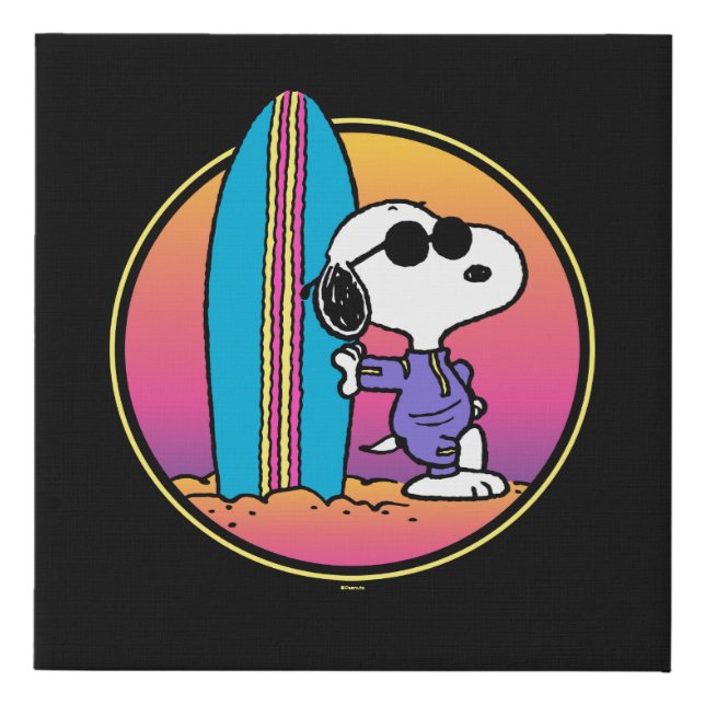 Peanuts | Snoopy Beach Beagle Faux Canvas Print (Front)