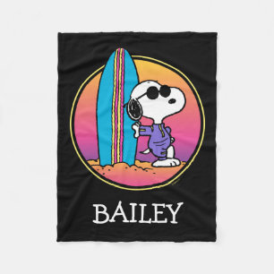 Peanuts Snoopy Beach Beagle Fleece Blanket