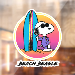 Peanuts Snoopy Beach Beagle Window Cling