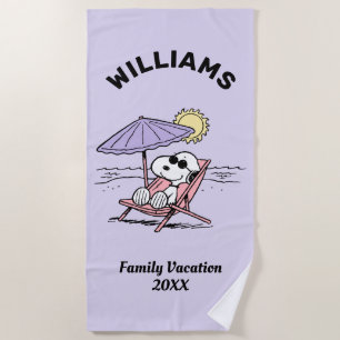 Peanuts Snoopy Beach Family Vacation Beach Towel