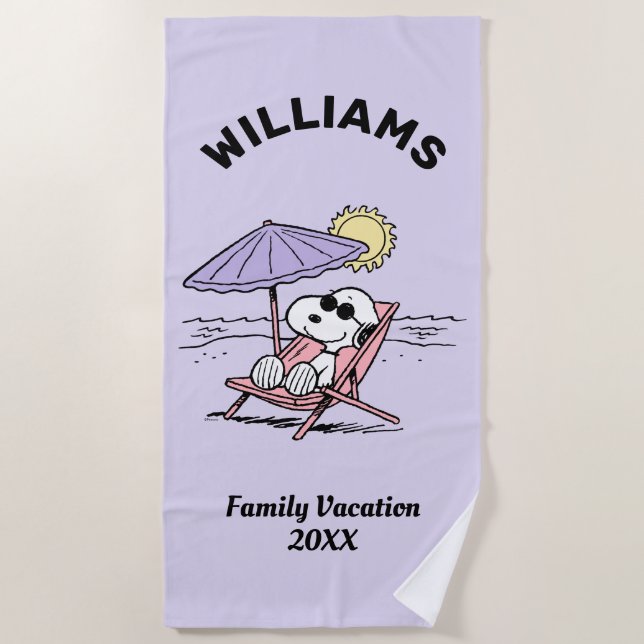Peanuts | Snoopy Beach Family Vacation Beach Towel (Front)