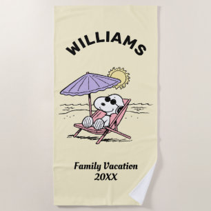 Peanuts Snoopy Beach Family Vacation Beach Towel