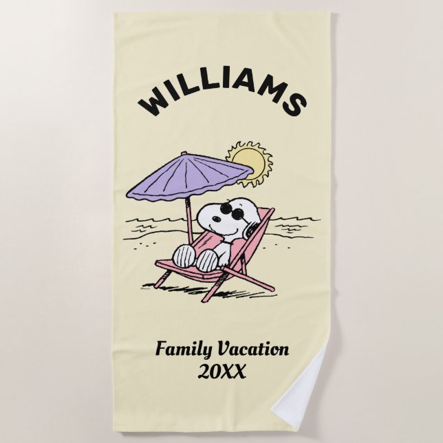 Peanuts | Snoopy Beach Family Vacation Beach Towel (Front)