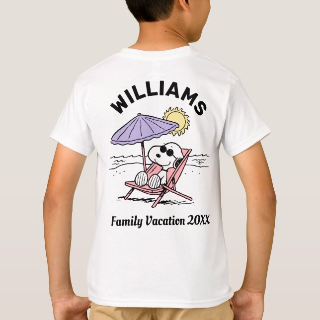 Peanuts | Snoopy Beach Family Vacation T-Shirt (Back)