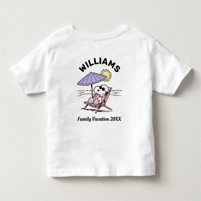Peanuts | Snoopy Beach Family Vacation T-Shirt (Back)