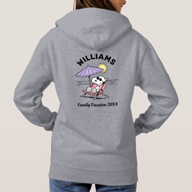 Peanuts | Snoopy Beach Family Vacation T-Shirt Hoodie (Back)