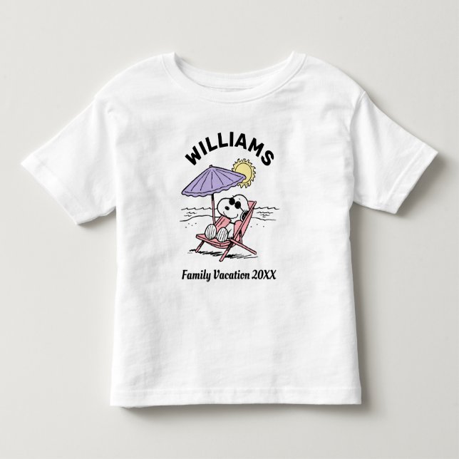 Peanuts | Snoopy Beach Family Vacation Toddler T-shirt (Front)