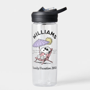 Peanuts   Snoopy Beach Family Vacation Water Bottle