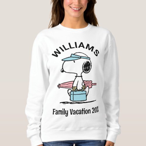 Peanuts  Snoopy Beach Walk Family Vacation Sweatshirt