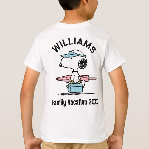 Peanuts  Snoopy Beach Walk Family Vacation T_Shirt