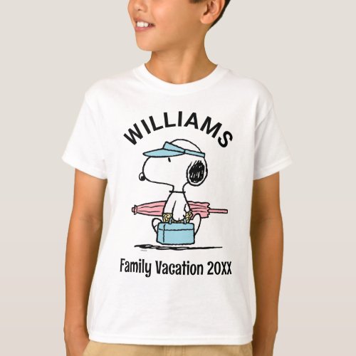 Peanuts  Snoopy Beach Walk Family Vacation T_Shirt