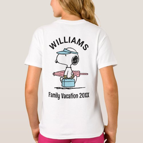 Peanuts  Snoopy Beach Walk Family Vacation T_Shirt