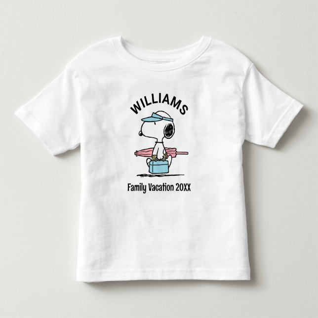 Peanuts | Snoopy Beach Walk Family Vacation Toddler T-shirt (Front)