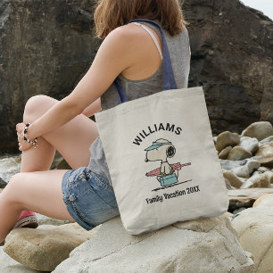 Peanuts   Snoopy Beach Walk Family Vacation Tote Bag