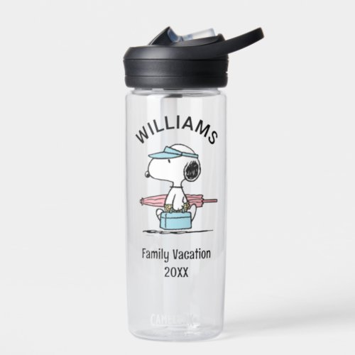 Peanuts  Snoopy Beach Walk Family Vacation Water Bottle