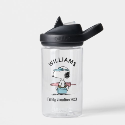 Peanuts  Snoopy Beach Walk Family Vacation Water Bottle