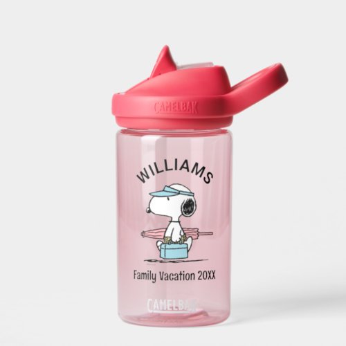 Peanuts  Snoopy Beach Walk Family Vacation Water Bottle