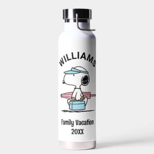 Peanuts  Snoopy Beach Walk Family Vacation Water Bottle