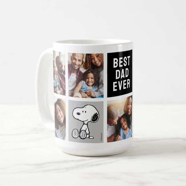 PEANUTS | Snoopy - Best Dad  Photo Collage Coffee Mug (Front Left)