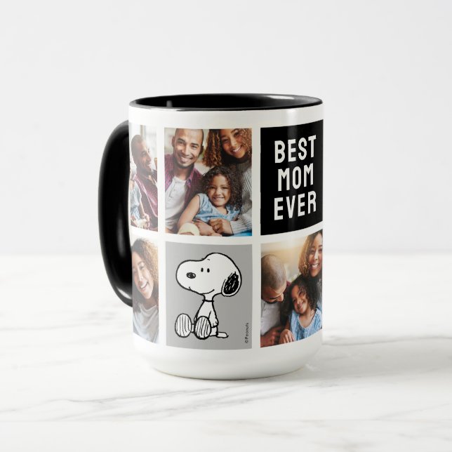 PEANUTS | Snoopy - Best Mom Photo Collage Mug (Front Left)