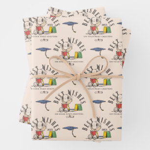 Peanuts Snoopy Best Wishes Graduation Pattern Wrapping Paper Sheets