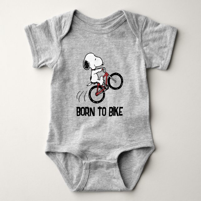 Peanuts | Snoopy Bicycle Wheelie Baby Bodysuit (Front)