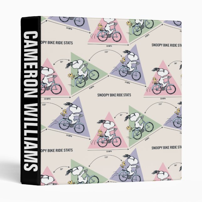 Peanuts | Snoopy Bike Ride Stats 3 Ring Binder (Front/Spine)
