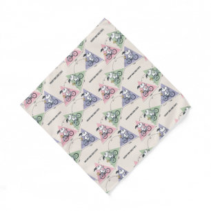 Peanuts Snoopy Bike Ride Stats Bandana