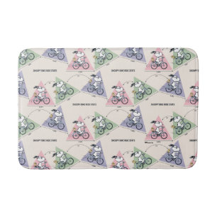 Peanuts Snoopy Bike Ride Stats Bath Mat