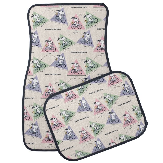 Peanuts | Snoopy Bike Ride Stats Car Floor Mat (Set)