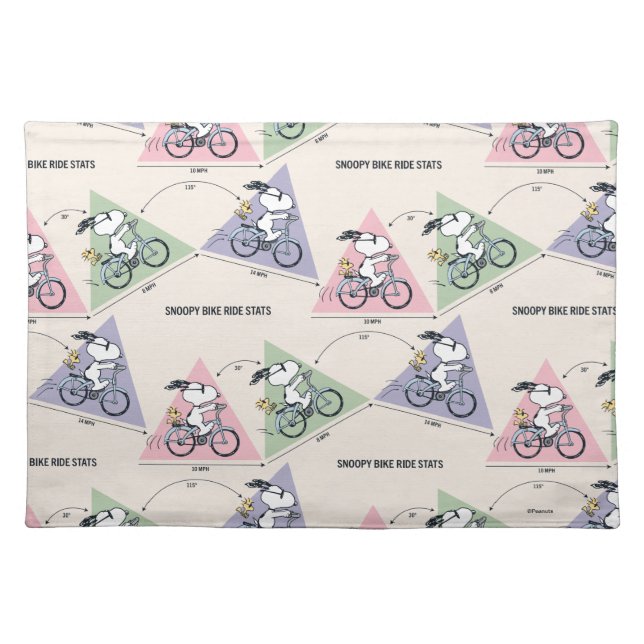 Peanuts | Snoopy Bike Ride Stats Cloth Placemat (Front)
