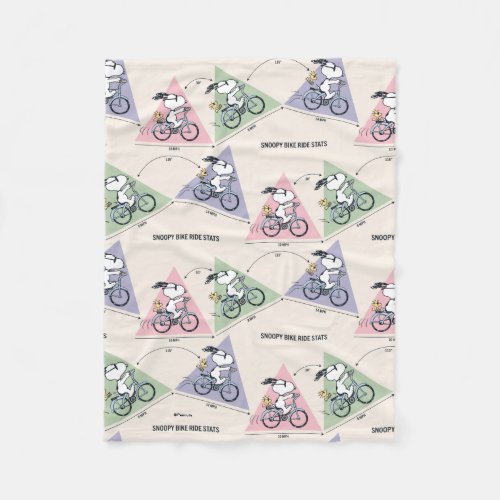 Peanuts  Snoopy Bike Ride Stats Fleece Blanket