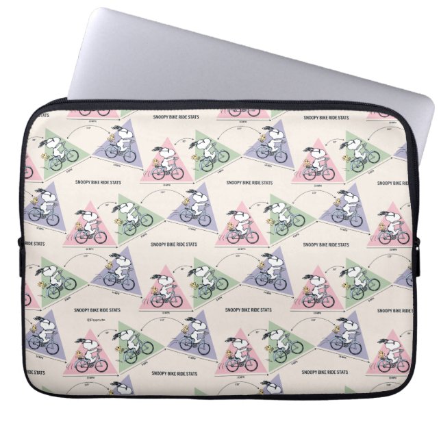 Peanuts | Snoopy Bike Ride Stats Laptop Sleeve (Front)