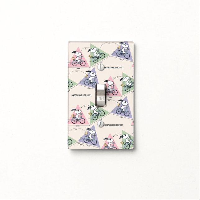 Peanuts | Snoopy Bike Ride Stats Light Switch Cover (In Situ)