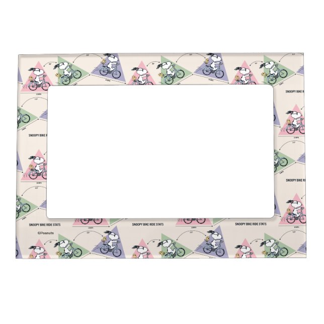 Peanuts | Snoopy Bike Ride Stats Magnetic Frame (Front)