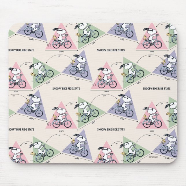 Peanuts | Snoopy Bike Ride Stats Mouse Pad (Front)