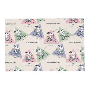Peanuts   Snoopy Bike Ride Stats Placemat