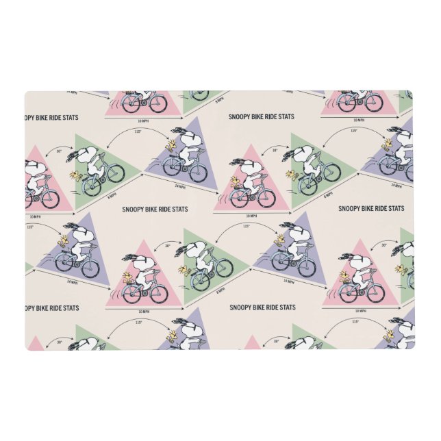 Peanuts | Snoopy Bike Ride Stats Placemat (Front)
