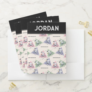 Peanuts Snoopy Bike Ride Stats Pocket Folder